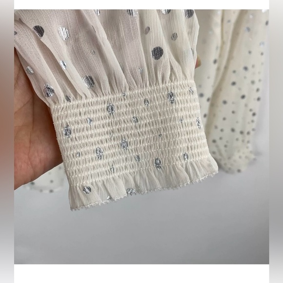 Talbots Smocked Cheerful Dots Top Petite PXL - Picture 4 of 8